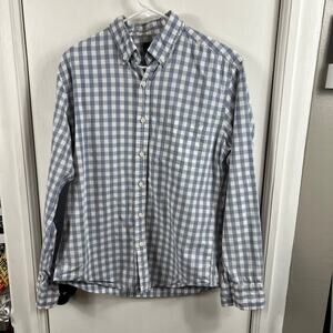 J. Crew gingham checked collared button up collared shirt.  Sz M